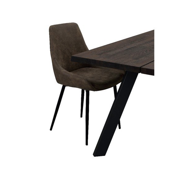 Smeđa tapecirana blagovaonska stolica Rowico Sierra-image-4