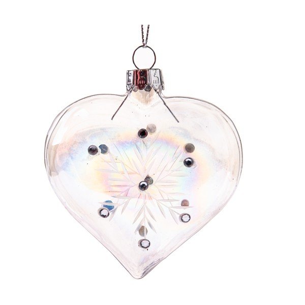 Stakleni ukas za božićno drvce 8,5 cm Heart – Dakls