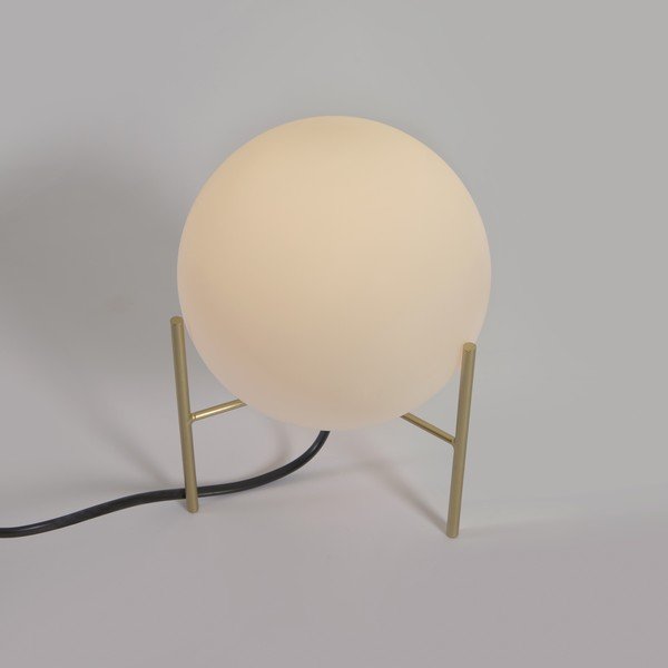 Stolna lampa sa staklenim sjenilom u bijelo-zlatnoj boji (visina 22 cm) Seina - Kave Home-image-2