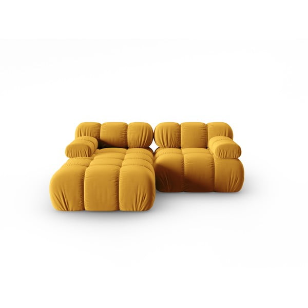 Žuta  baršunasta sofa 191 cm Bellis – Micadoni Home