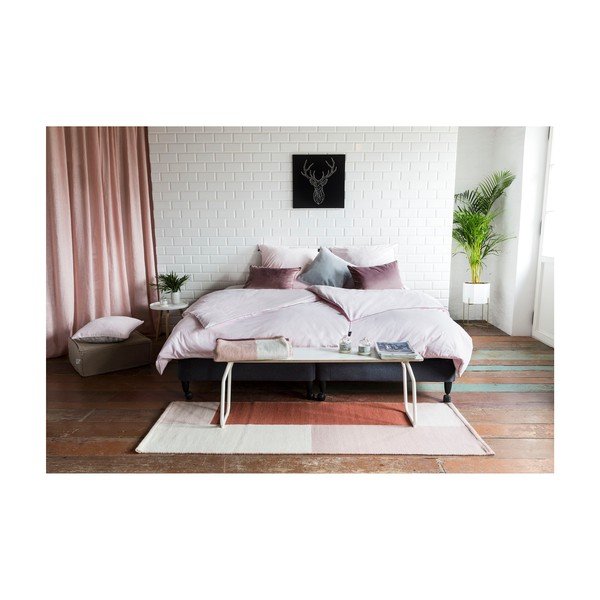Ružičasta navlaka za poplun za bračni krevet/za produženi krevet od egipatskog pamuka 200x220 cm Peonia – WeLoveBeds-image-3