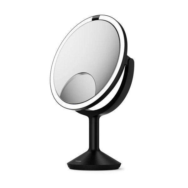 Kozmetičko ogledalo s osvjetljenjem/povećavajuće (s povećanjem 5x/s povećanjem 10x) ø 25 cm Trio Max – simplehuman