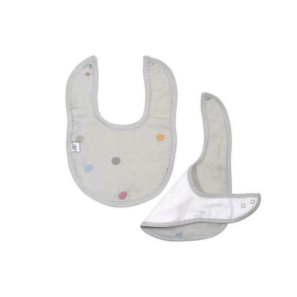 Sivi podbradnik od muslina Kindsgut Dots-image-2