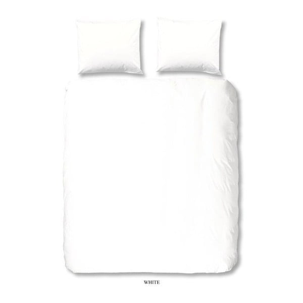 Bijela pamučna posteljina za krevet za jednu osobu Good Morning Basso Uni, 140 x 200 cm