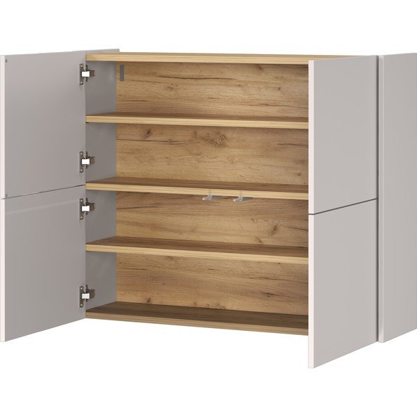 Krem viseći ormarić u mat dekoru 97x79x27 cm Binetto – Germania-image-4