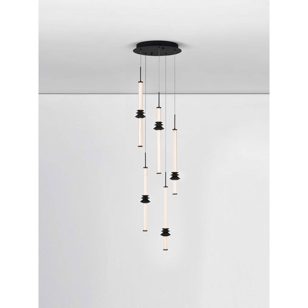 Mat crna LED viseća svjetiljka keramička s mogućnosti zatamnjivanja sa sjenilom od akrilnog stakla ø 35 cm Stalactite – Nova Luce-image-3