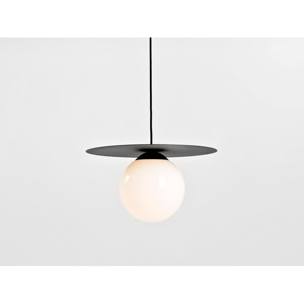 Crna viseća svjetiljka sa staklenim sjenilom ø 40 cm Skiva Ball – CustomForm-image-3