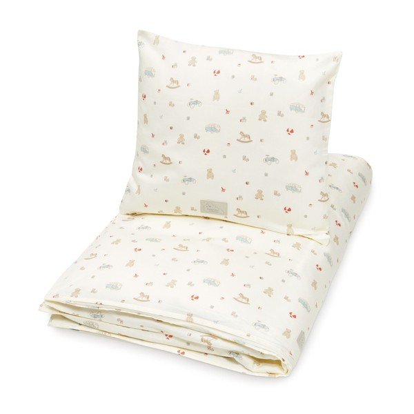 Svijetlo žuta dječja posteljina za dječji krevetić od organskog pamuka 100x140 cm Vintage Toys – Cam Cam Copenhagen