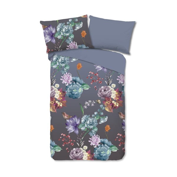 Siva pamučna posteljina za krevet za jednu osobu 140x200 cm – Good Morning