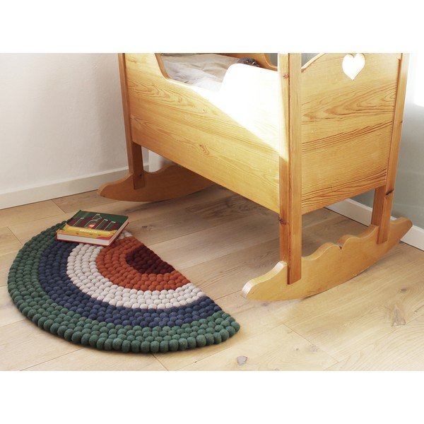 Dječji tepih od vunenih pompona Wooldot Ball Rugs Rainbow Green-image-4