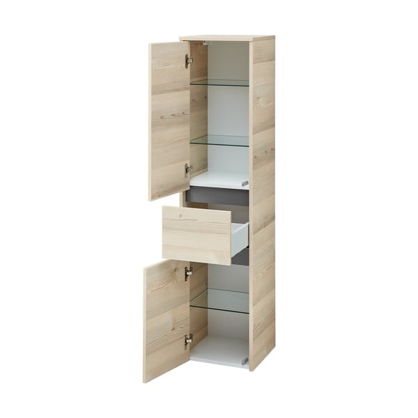 Kupaonski ormarić u dekoru bora u prirodnoj boji 146x35 cm Quickset 393 – Pelipal-image-2