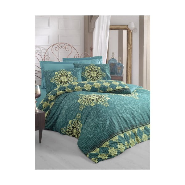 Satenska posteljina za bračni krevet Azura, 200 x 220 cm