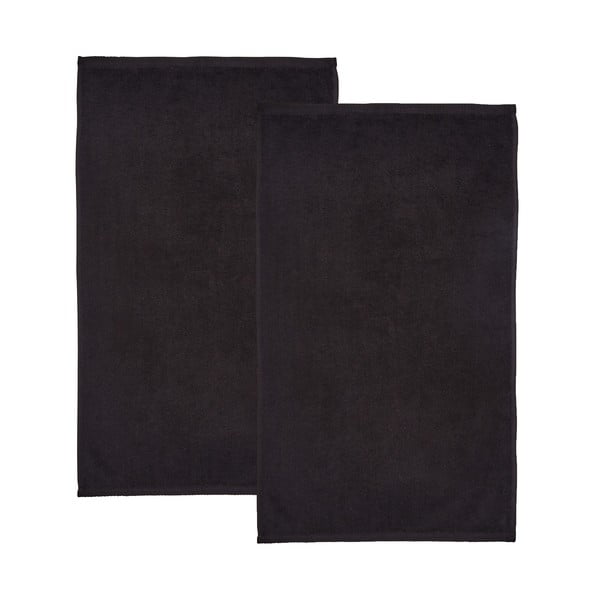 Crni brzosušeći/od frotira pamučni ručnici u setu 2 kom 90x140 cm Quick Dry – Catherine Lansfield