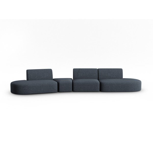 Plava sofa od šenila s lijevim kutom 428 cm Paolo – Milo Casa