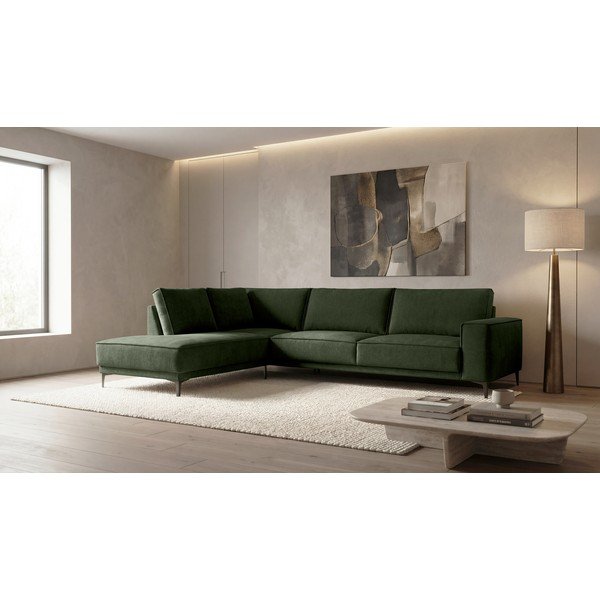 Zelena kutna garnitura od šenila (s lijevim kutom/u obliku slova L) Copenhagen – Scandic-image-1