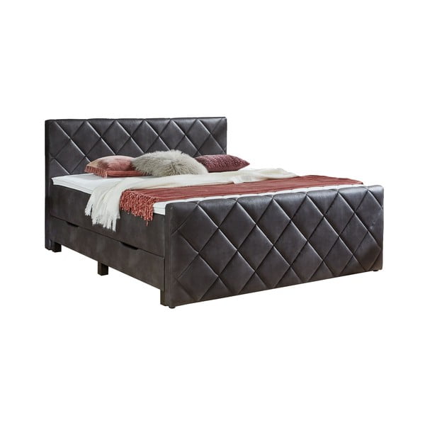 Crni boxspring krevet s prostorom za odlaganje 180x200 cm Chester – Rojaplast