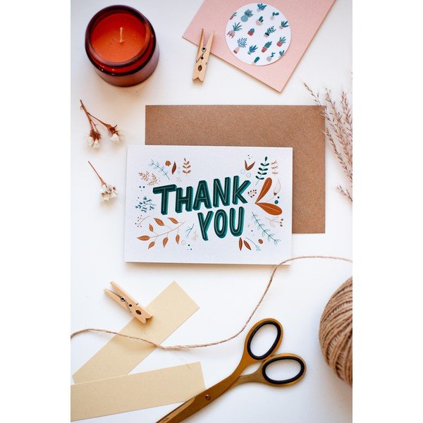 Zahvalnica od recikliranog papira s kuvertom Printintin, A6 format-image-1