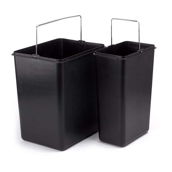 Željezna kanta za smeće 18+8 l za odvojeni otpad/s pedalom u mat srebrnoj boji   Tri Selectif – MSV-image-2