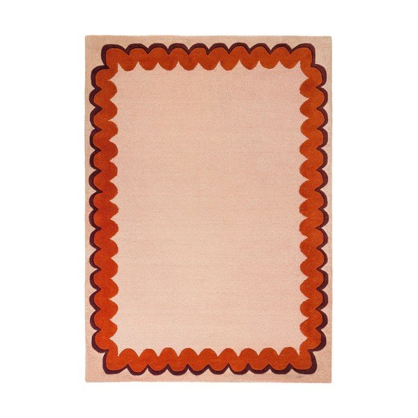 Narančasti/u prirodnoj boji ručno rađen vunen tepih 140x200 cm Wiggle Wool – Flair Rugs