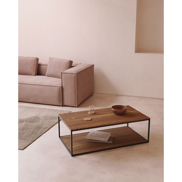 Stolić za kavu s pločom stola u dekoru oraha u tamnoj prirodnoj boji 60x110 cm Yoana – Kave Home-image-1