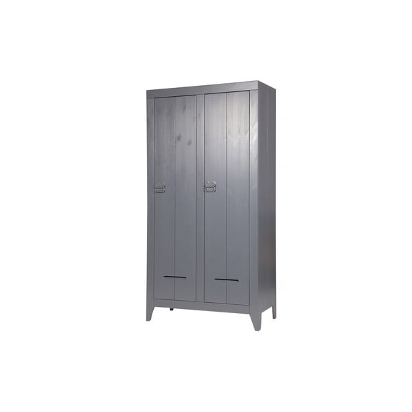 Čelični sivi dvokrilni ormar WOOOD Kluis-image-1