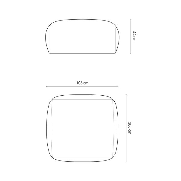 Sivi baršunast modularni tabure Martina – Micadoni -image-4