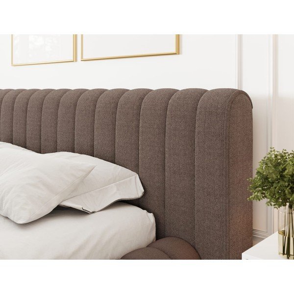 Smeđi tapecirani bračni krevet s prostorom za odlaganje s podnicom 140x200 cm Carilla – ELTAP-image-4