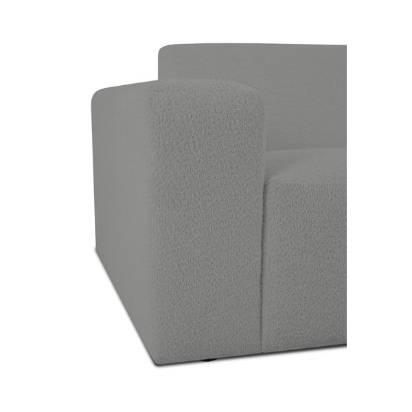 Siva kutna garnitura od bouclé tkanine (s desnim kutom) Roxy – Scandic-image-3