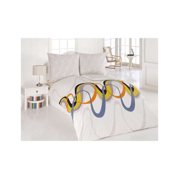 Posteljina s jastukom Valeri Oranj, za krevet za jednu osobu, 135x200 cm
