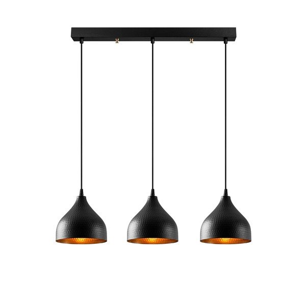 Crna viseća svjetiljka s metalnim sjenilom Tattoo – Opviq lights-image-2