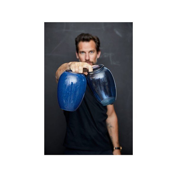 Bitz Kusintha plava staklena vaza, ø 14 cm-image-4