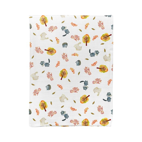 Bijela deka za bebe od muslina 75x100 cm Forest – Mijolnir
