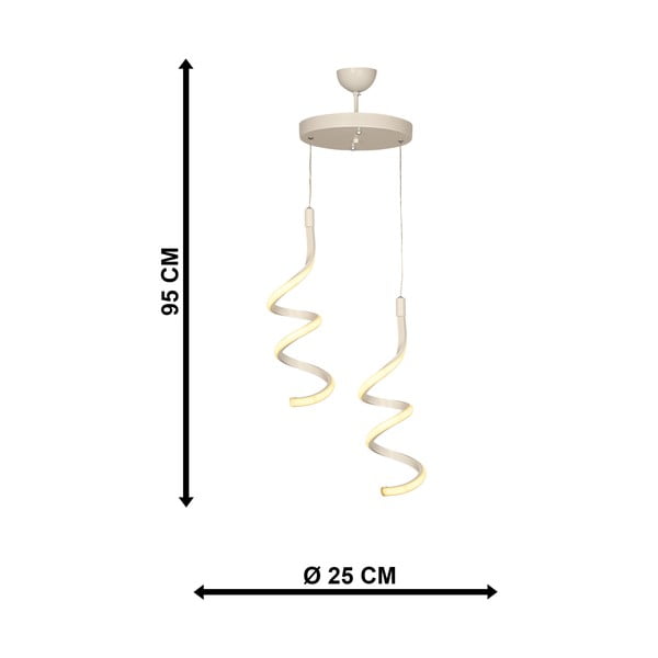 Bijela metalna LED viseća svjetiljka ø 25 cm Hilton – Squid Lighting-image-3
