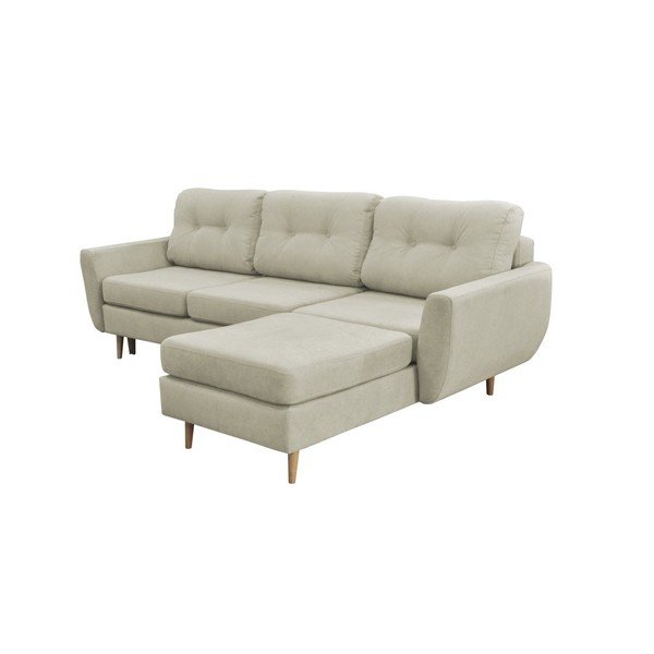 Krem kauč na razvlačenje sa svijetlim nogama Mazzini Sofas Tulipe, desni kut-image-4