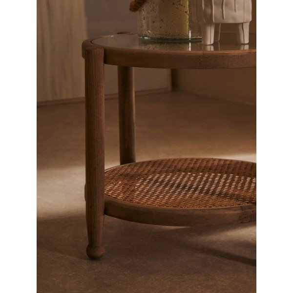Okrugao pomoćni stol sa staklenom pločom stola ø 57 cm Cebu – Premier Housewares-image-4