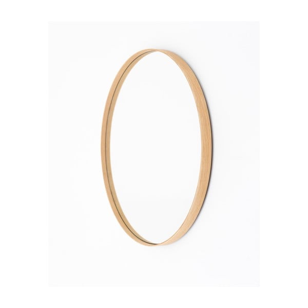 Zidno ogledalo s okvirom od hrasta Wireworks Glance, ⌀66 cm-image-1