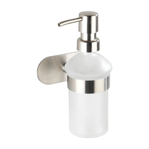 Stakleni samoljepljiv dozator sapuna u mat srebrnoj boji 200 ml Orea – Wenko-image-3