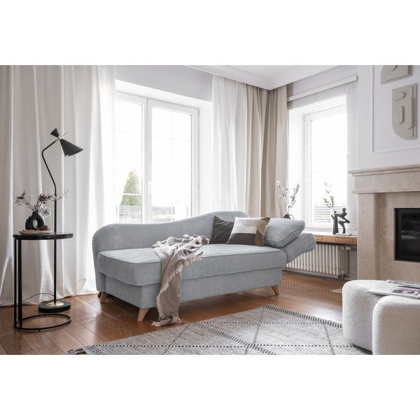 Svijetlo siva ležaljka od samta (s desnim kutom) Chic Charlotte – Miuform-image-2