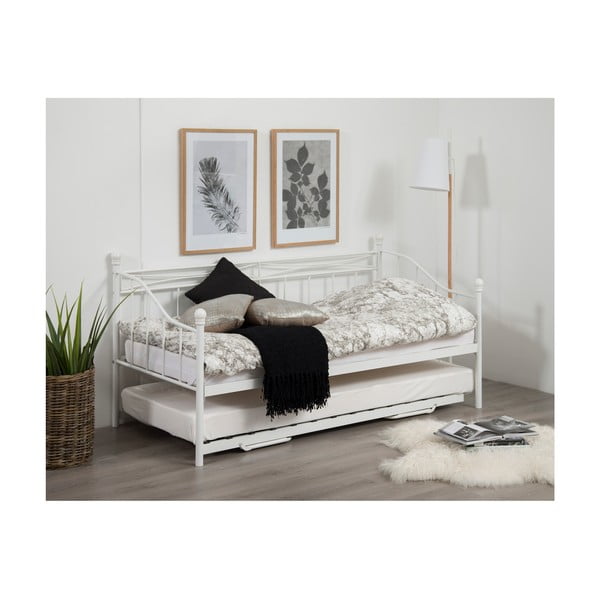 Bijeli sklopivi krevet Actona Olivia, 90 - 180 x 200 cm