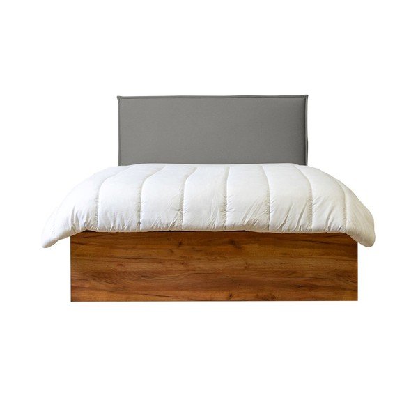 Sivi/u prirodnoj boji bračni krevet s prostorom za pohranu s podnicom 140x190 cm Cara – Bobochic Paris-image-2