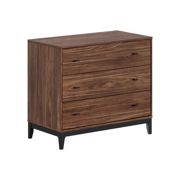 Komoda u dekoru oraha u tamnoj prirodnoj boji 100x89x55 cm Ilyas – Vipack