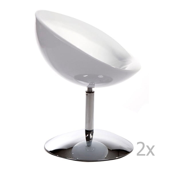 Set od 2 bijele okretne stolice Kokoon Design Bowl