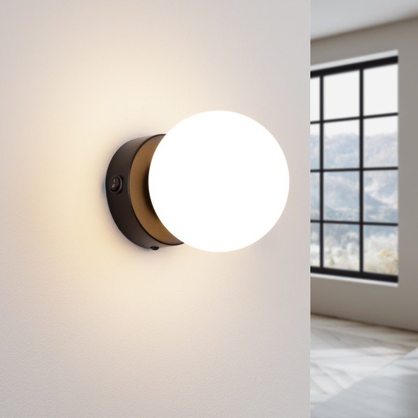 Crno-bijela zidna lampa Blaze – Sollux-image-2