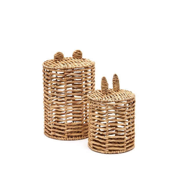 Dječje kutije za pohranu u setu 2 kom od vodenog zumbula u prirodnoj boji ø 30x50 cm Venezia – Kave Home