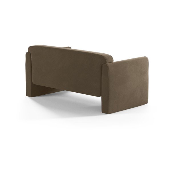 Smeđe-siva baršunasti sofa 140 cm Abby – Micadoni -image-2