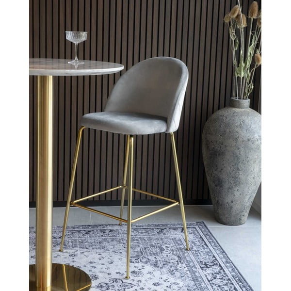 Sive baršunaste barske stolice u setu 2 kom 108 cm Lausanne – House Nordic-image-1