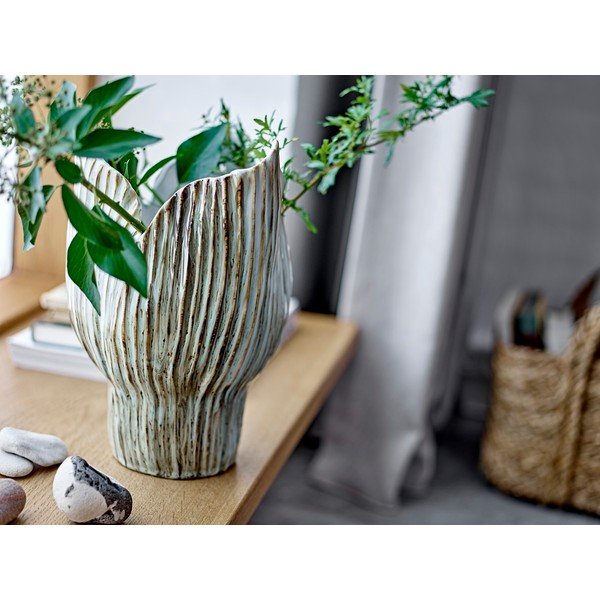 Svijetlo zelena vaza od kamenine (visina 30 cm) Mahira – Bloomingville-image-2