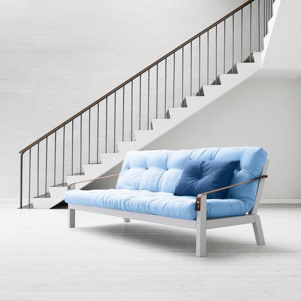 Sofa na razvlačenje Karup Poetry White / Celeste / Gris