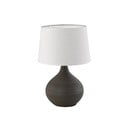 Tamnosmeđa stolna svjetiljka od keramike i tkanine Trio Martin, visina 29 cm