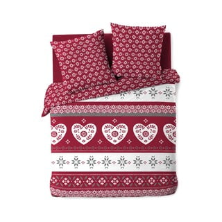 Crvena pamučna posteljina za bračni krevet/za produženi krevet 240x220 cm Alpage – douceur d'intérieur